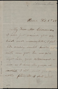 Letter from Edmonia Lewis, Rome, to Maria Weston Chapman, Feb. 5th, [18]67