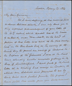 Letter from George Thompson, London, [England], to William Lloyd Garrison, 1863 February 27