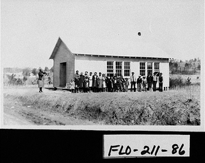 Photograph of teacher and students at Moran School, Floyd County, Georgia, ca. 1930-195