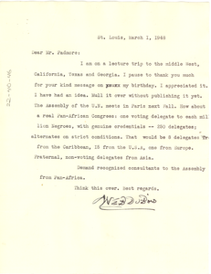 Letter from W. E. B. Du Bois to George Padmore