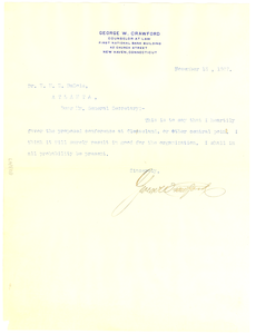 Letter from George W. Crawford to W. E. B. Du Bois