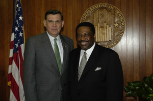 Secretary Mel Martinez with Ron Rogers, Pelham Williams