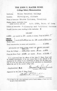 1934, Salary Memorandum