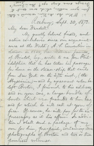 Letter from William Lloyd Garrison, Roxbury, [Mass.], to Wendell Phillips Garrison, Sept. 22, 1873