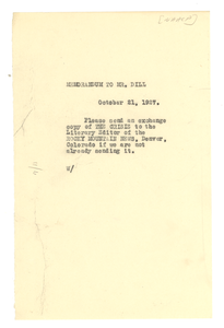 Memorandum from W. E. B. Du Bois to A. G. Dill