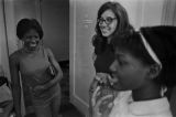 Barbara Howard Flowers, Gail Falk, and Rubye Howard at the Southern Courier office in the Frank Leu Building in Montgomery, Alabama.