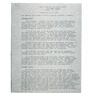 Meeting minutes, Massachusetts Coalition for Human Rights, May 19, 1977.