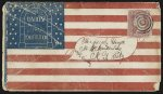 [Civil War envelope showing flag design with message "The Union and the Constitution"]