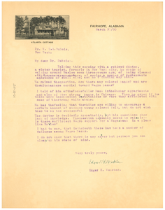 Letter from Edgar H. Webster to W. E. B. Du Bois