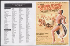 Program: 2nd Annual Weekend Festival of Black Dance