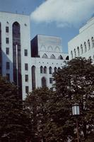 Tree and building view of New York Hospital (N.Y.)