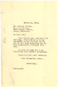 Letter from unidentified correspondent to NAACP, Omaha Branch