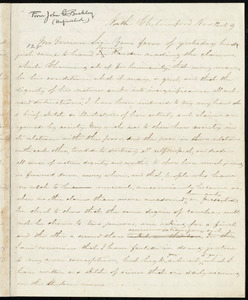 Unfinished letter from John C. Buckley, North Chelmsford, to William Lloyd Garrison, Nov. 12, [18]59