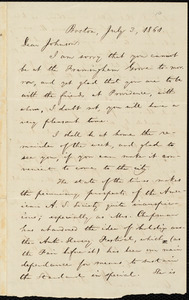 Letter from William Lloyd Garrison, Boston, [Mass.], to Oliver Johnson, July 3, 1860