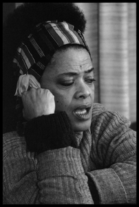 Toni Cade Bambara: portrait resting her head in hand