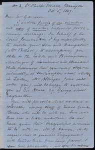 Letter from Thomas Phillips, [London, England], to William Lloyd Garrison, Oct[ober] 5, 1867