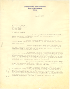 Letter from W. A. Robinson to W. E. B. Du Bois