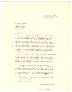 Letter from W. E. B. Du Bois to George Padmore