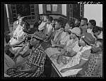 Union Point, Greene County, Georgia. Community sing at the Negro church