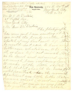 Letter from Agnes Work to W. E. B. Du Bois