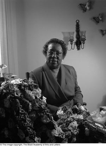 Althea Jones Hillard photographed with her quilting project #2