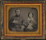 [Unidentified soldier in Union uniform and his wife]