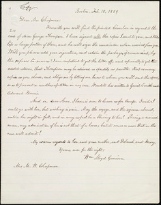 Copy of letter from William Lloyd Garrison, Boston, [Mass.], to Maria Weston Chapman, Feb. 18, 1859