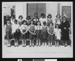 Multiracial troop of Bluebirds gathers at Evening Star Baptist Church, circa 1950, Los Angeles