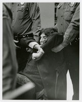 Black student solidarity protest in Wilbur Cross Library