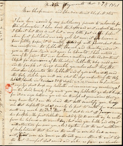 Letter from George Thompson Scott, North Weymouth, [Massachusetts], to Maria Weston Chapman, 1841 Nov[ember] 29