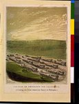 Caravan of emigrants for California (Crossing the great American desert in Nebraska)