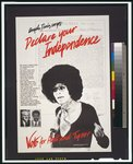 Angela Davis urges -- declare your independence : vote for Hall and Tyner