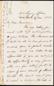 Letter from Oliver Johnson, New York, [N.Y.], to William Lloyd Garrison, 6 Jan[uary], 1862