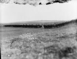 Birds Eye view of 9th cav going to camp form drill at late Indian war at Pine Ridge Ag S.D