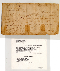 Receipt, Jefferson County, Tennessee
