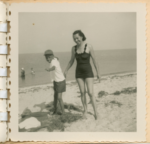 Digital image of Taylor family members at the beach on Martha's Vineyard