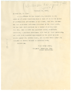 Letter from the New York Public Library to W. E. B. Du Bois