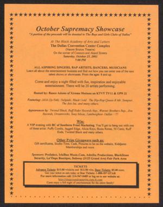 Flyer: October Supremacy Showcase