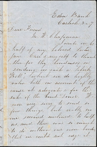 Letter from Eliza Nicholson, Eden Bank, [Carlisle, Scotland], to Maria Weston Chapman