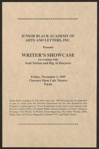 Flyer: Writer's Showcase