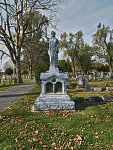 Grave monument at Mount Hebron Cemetery, which is actually a complex of five adjoining graveyards, including one in which Confederate dead from the U.S. Civil War of the 1860s are interred, in Winchester, Virginia