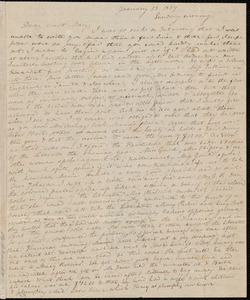 Letter from Anne Warren Weston, [Boston, Mass.], to Mary Weston, January 13, 1839, Sunday evening