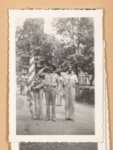 Photograph of Boy Scouts saluting, Georgia