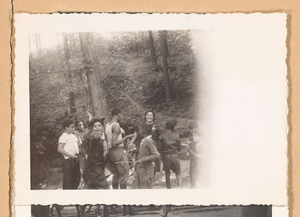 Photograph of Boy Scouts and a woman at camp, Lovejoy, Georgia