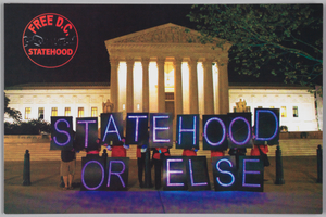 Postcard calling for "Statehood or Else" in DC