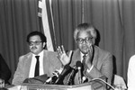 Reverend Lawson at press conference, Los Angeles, 1982