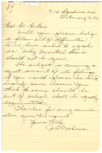 Letter from J. F. Nickens to W. E. B. Du Bois