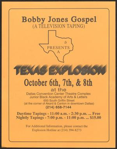 Flyer: Bobby Jones Gospel