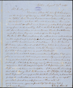 Letter from Clark Aldrich, Upton, [Massachusetts], to Samuel May, 1850 August 25th