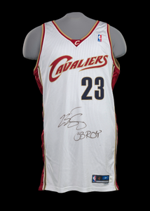 Jersey for the Cleveland Cavaliers worn and signed by LeBron James